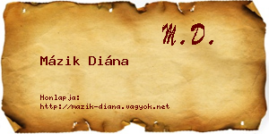 Mázik Diána névjegykártya